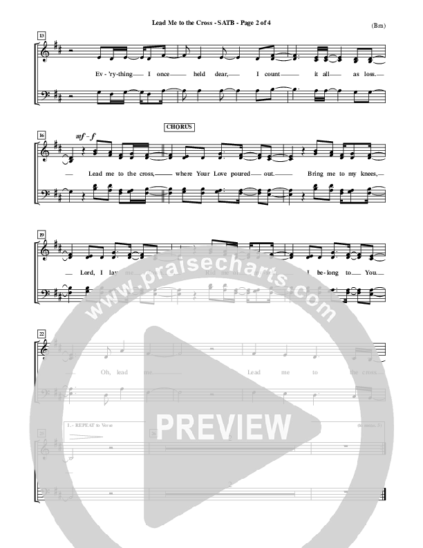 Lead Me To The Cross Choir Vocals (SATB) (Brooke Fraser)