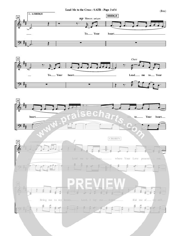 Lead Me To The Cross Choir Sheet (SATB) (Brooke Fraser)