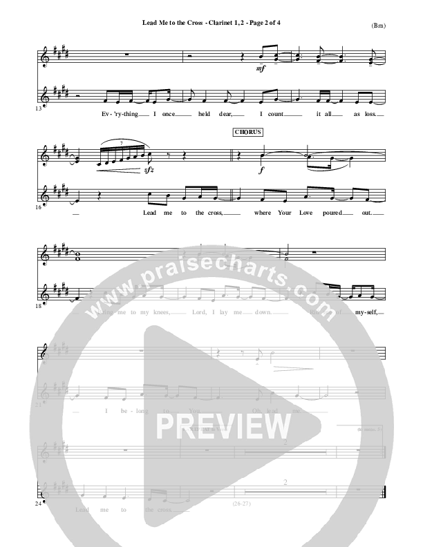 Lead Me To The Cross Clarinet 1/2 (Brooke Fraser)