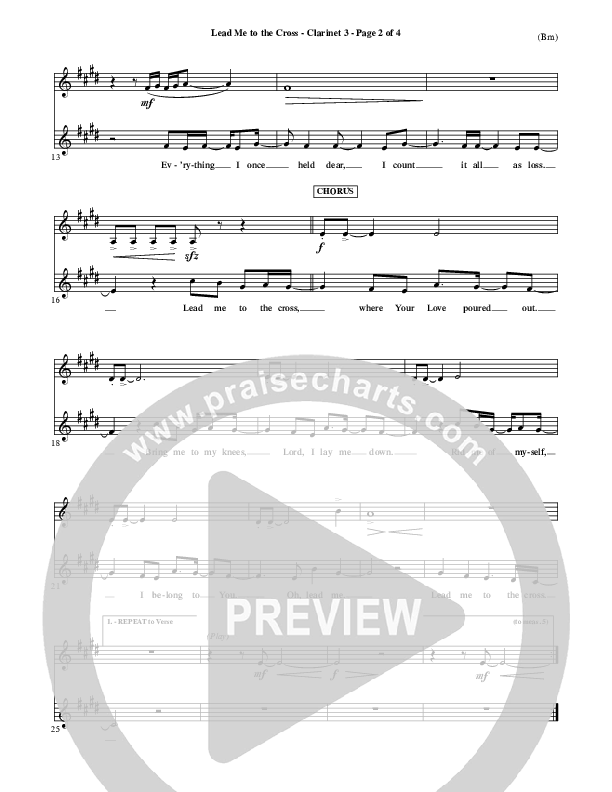 Lead Me To The Cross Clarinet 3 (Brooke Fraser)