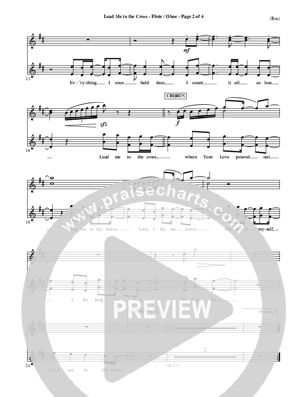 Lead Me To The Cross Flute/Oboe (Brooke Fraser)