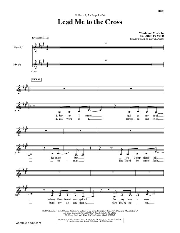 Lead Me To The Cross French Horn (Brooke Fraser)