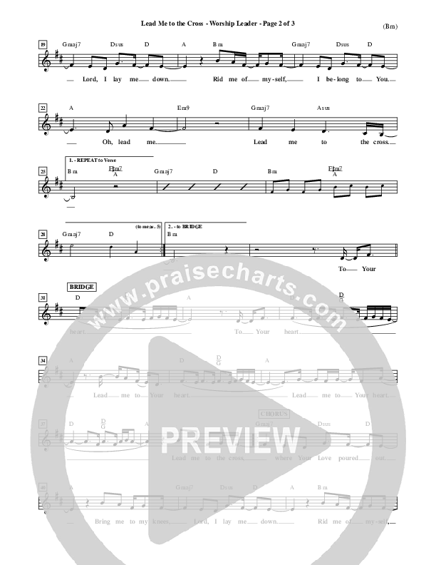 Lead Me To The Cross Lead Sheet (Brooke Fraser)