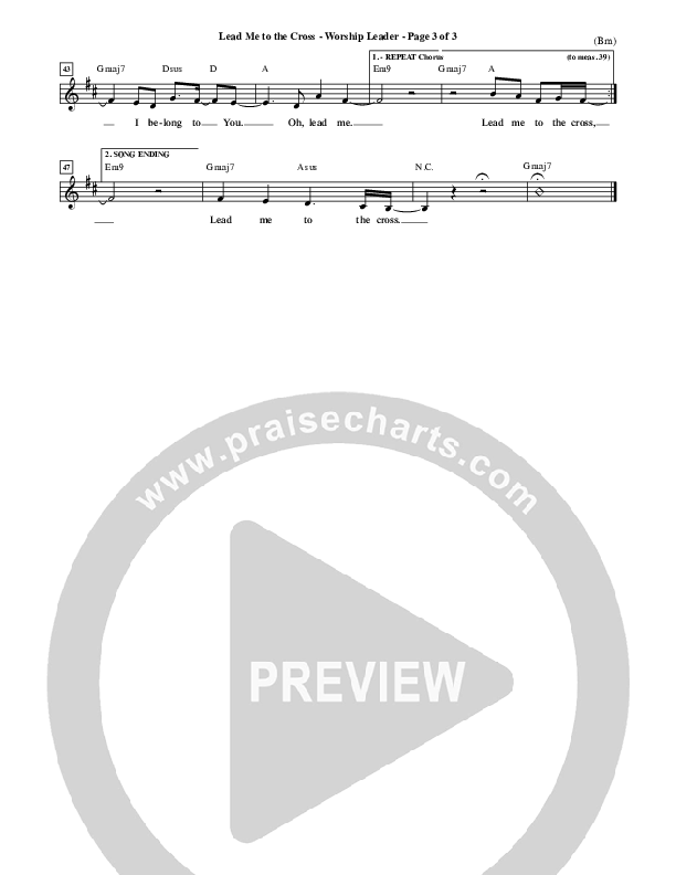 Lead Me To The Cross Lead Sheet (Brooke Fraser)