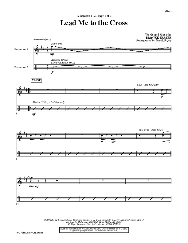 Lead Me To The Cross Percussion 1/2 (Brooke Fraser)