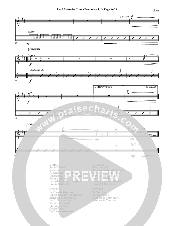 Lead Me To The Cross Percussion 1/2 (Brooke Fraser)