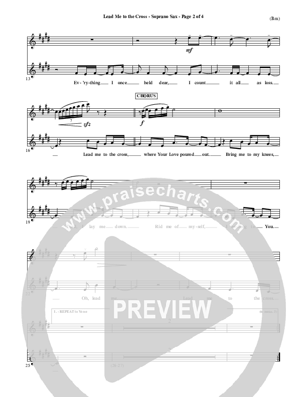 Lead Me To The Cross Soprano Sax (Brooke Fraser)