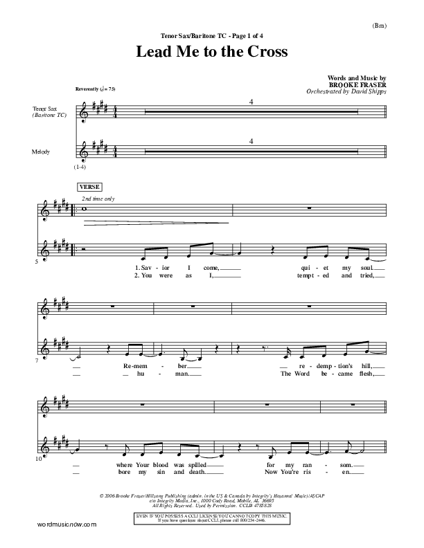 Lead Me To The Cross Tenor Sax 2 (Brooke Fraser)