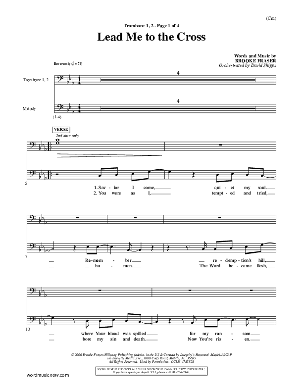 Lead Me To The Cross Trombone 1/2 (Brooke Fraser)