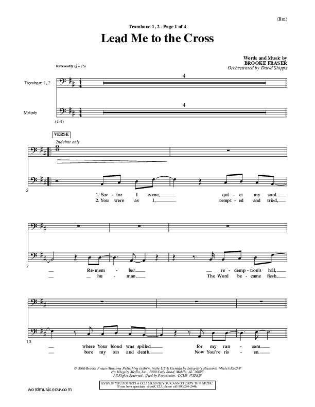 Lead Me To The Cross Trombone 1 (Brooke Fraser)