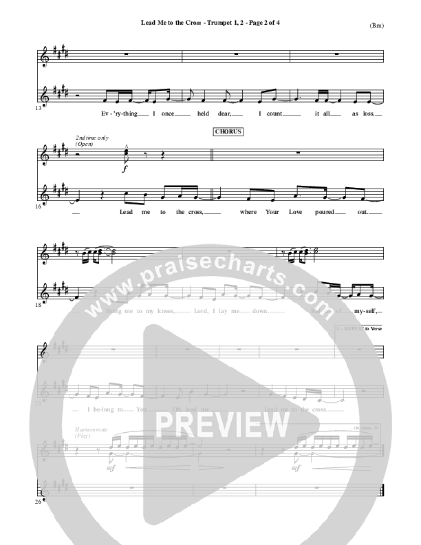 Lead Me To The Cross Trumpet 1,2 (Brooke Fraser)