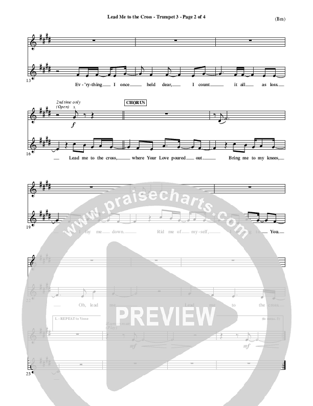 Lead Me To The Cross Trumpet 3 (Brooke Fraser)