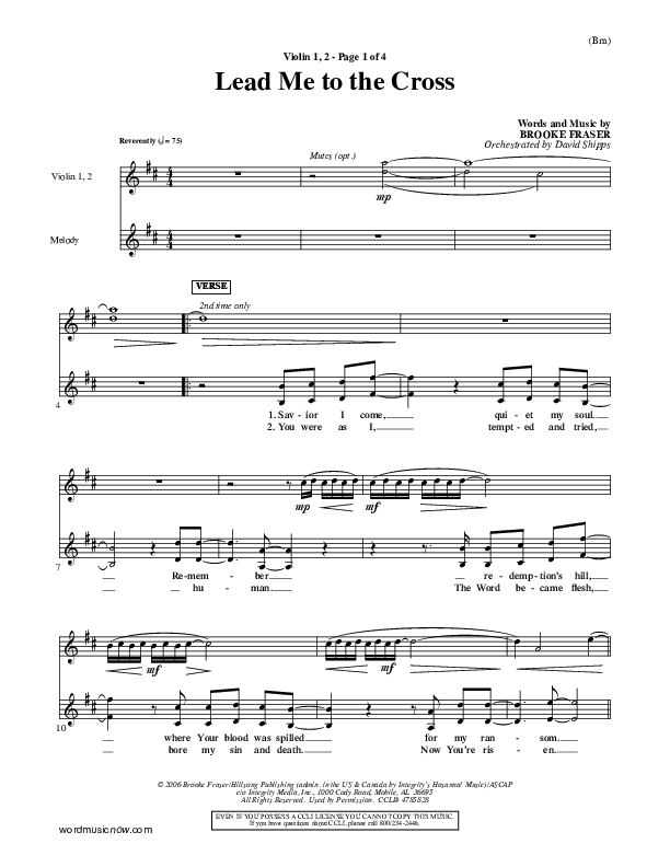 Lead Me To The Cross Viola (Brooke Fraser)