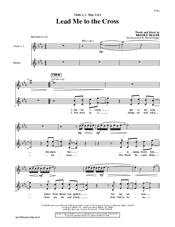 Lead Me To The Cross Violin 1 (Brooke Fraser)