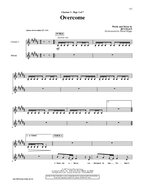 Overcome Clarinet 3 (Jon Egan)