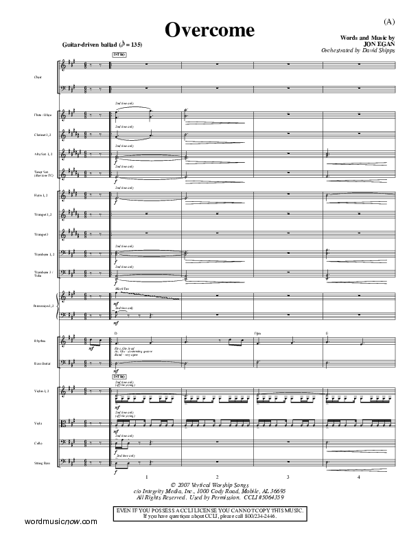 Overcome Conductor's Score (Jon Egan)