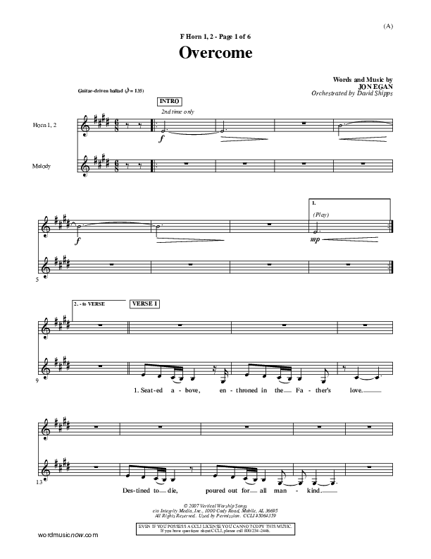 Overcome French Horn 1/2 (Jon Egan)