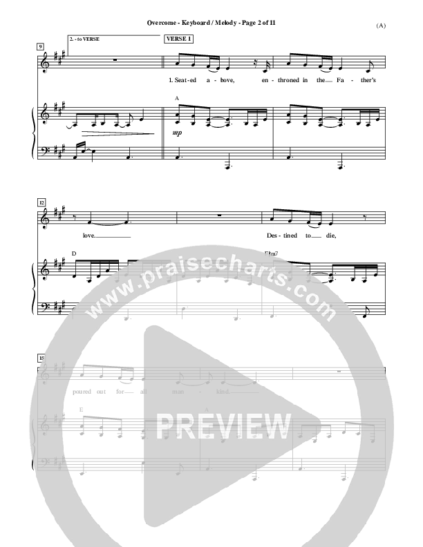 Overcome Piano/Vocal (Jon Egan)