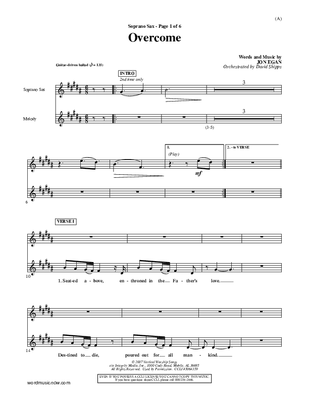 Overcome Soprano Sax (Jon Egan)