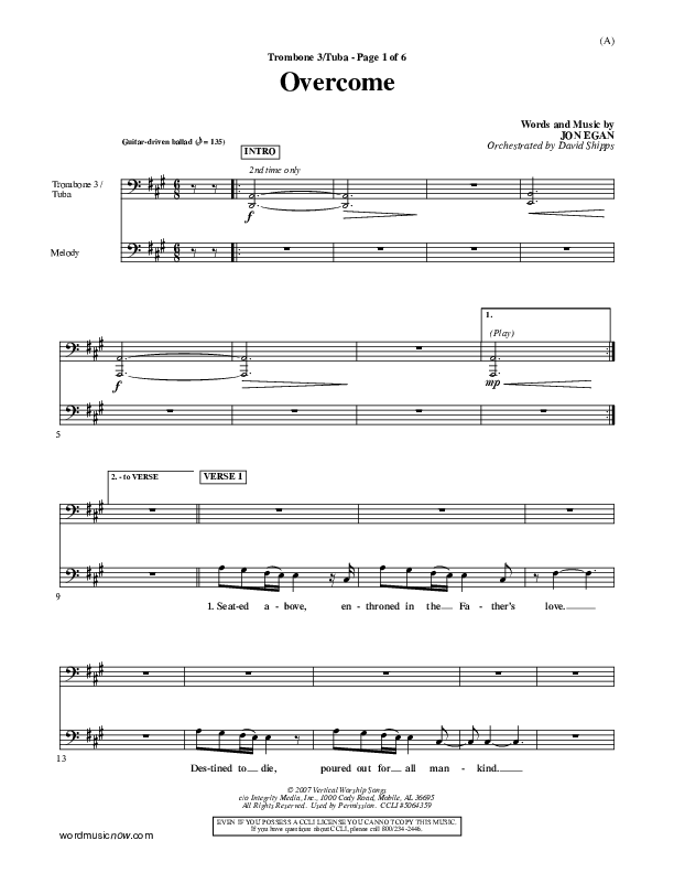 Overcome Trombone 3/Tuba (Jon Egan)