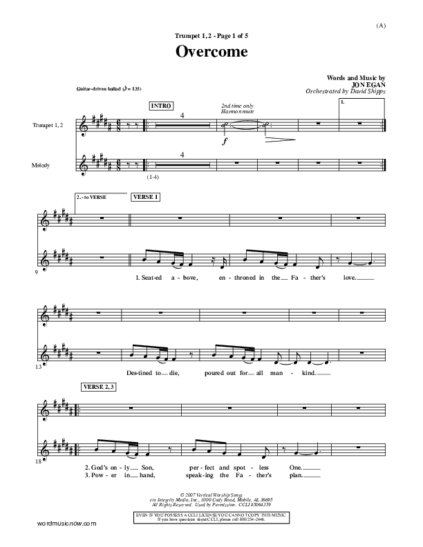 Overcome Trumpet 1,2 (Jon Egan)