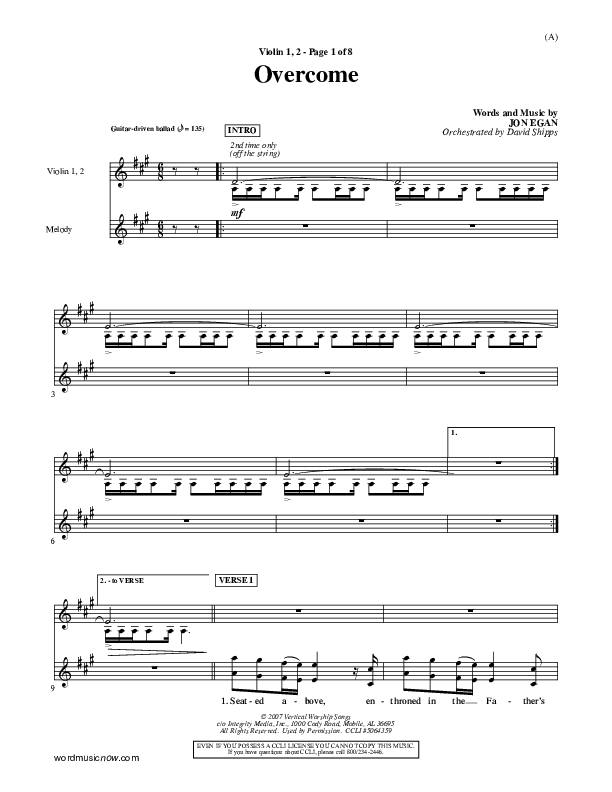 Overcome Violin 1/2 (Jon Egan)