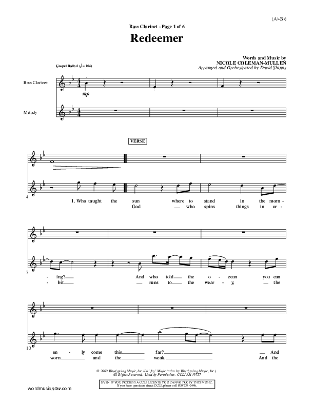 Redeemer Bass Clarinet (Nicole C. Mullen)