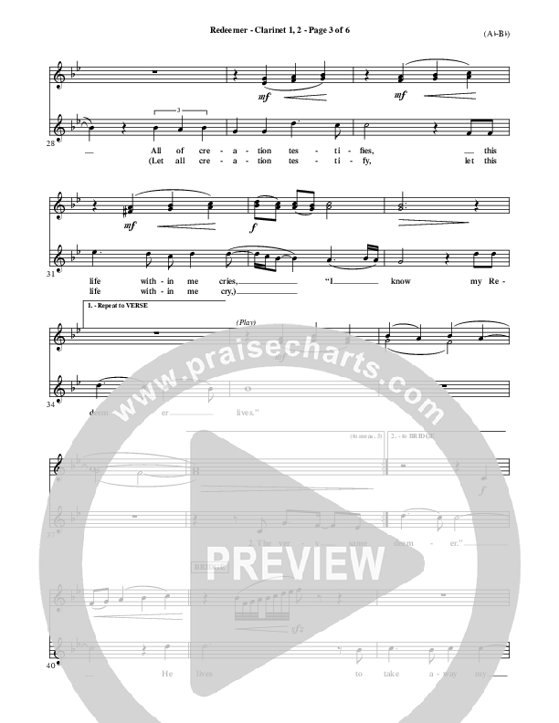 Redeemer Clarinet 1/2 (Nicole C. Mullen)