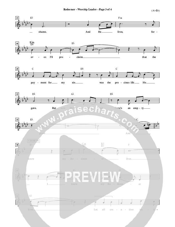 Redeemer Lead Sheet (Nicole C. Mullen)