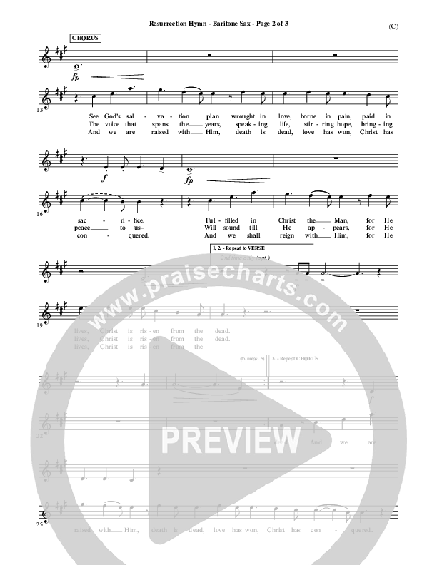 Resurrection Hymn Bari Sax (Keith & Kristyn Getty)