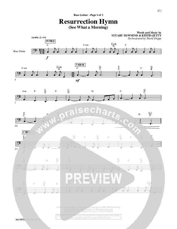 Resurrection Hymn Rhythm Chart (Keith & Kristyn Getty)