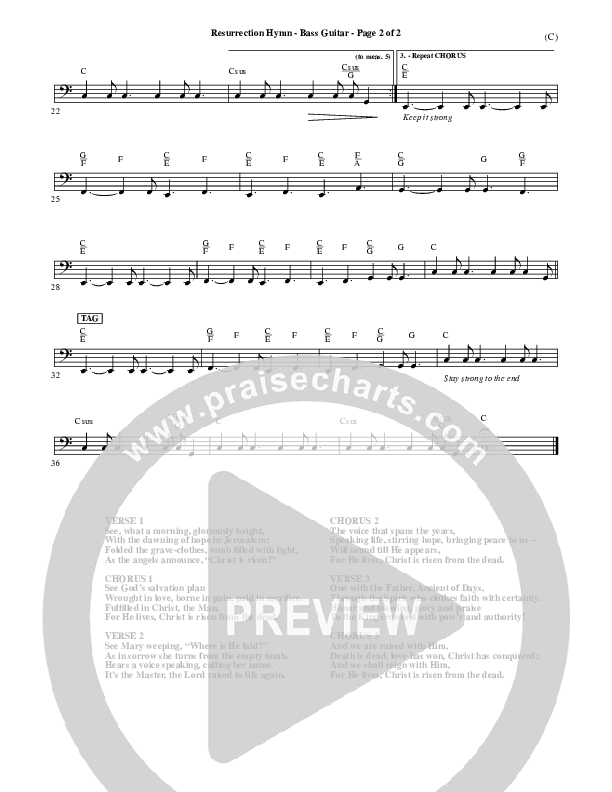 Resurrection Hymn Bass Guitar (Keith & Kristyn Getty)