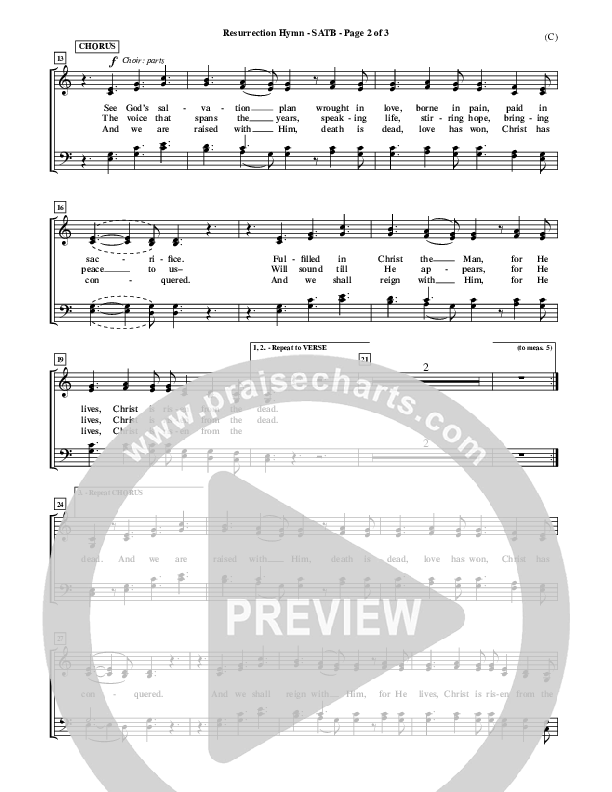 Resurrection Hymn Choir Sheet (SATB) (Keith & Kristyn Getty)
