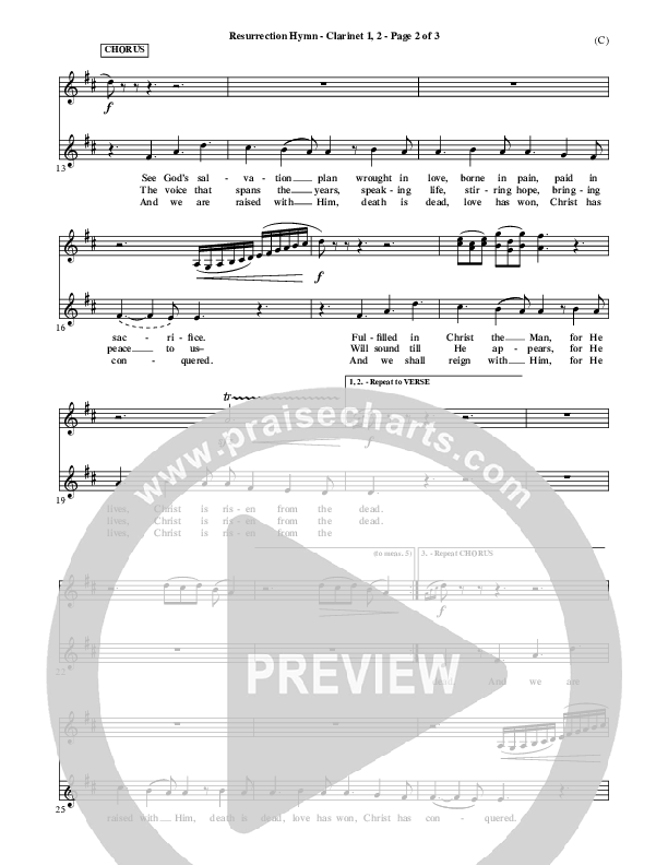 Resurrection Hymn Clarinet 1/2 (Keith & Kristyn Getty)