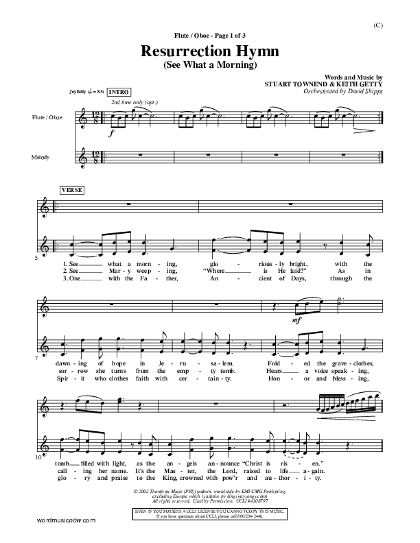 Resurrection Hymn Flute/Oboe (Keith & Kristyn Getty)