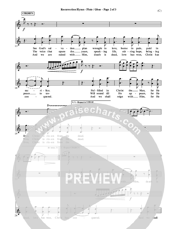 Resurrection Hymn Flute/Oboe (Keith & Kristyn Getty)