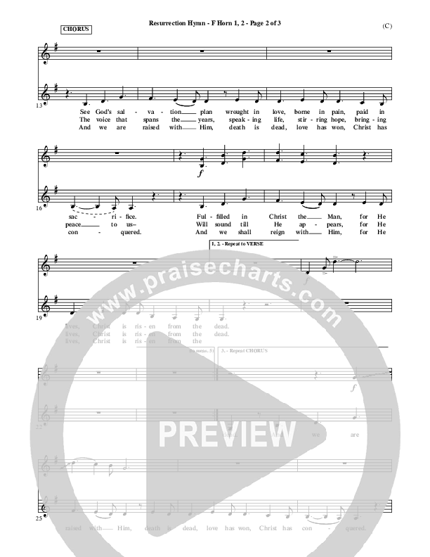 Resurrection Hymn French Horn 1/2 (Keith & Kristyn Getty)