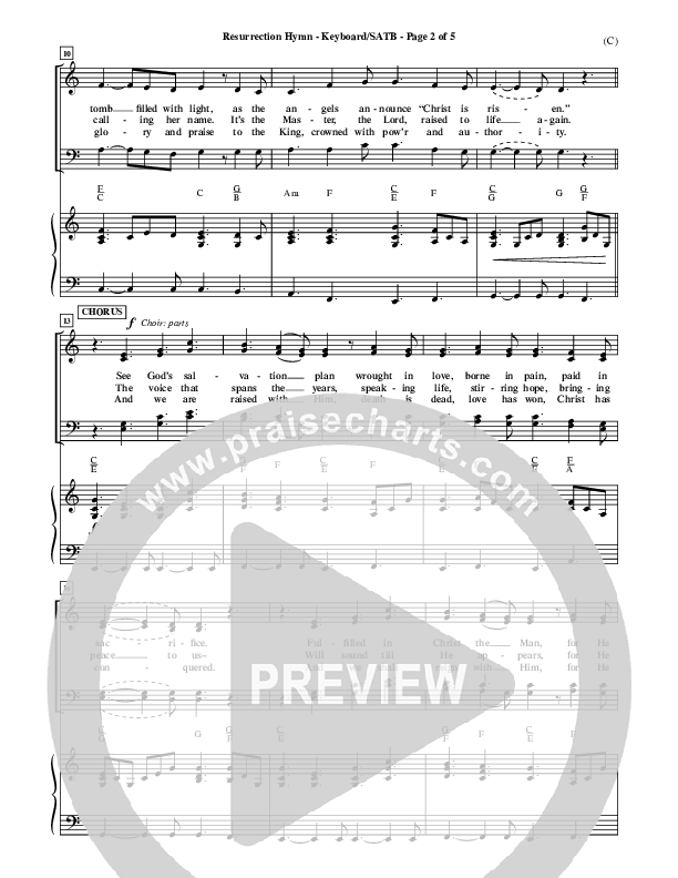 Resurrection Hymn Piano/Vocal Pack (Keith Getty)