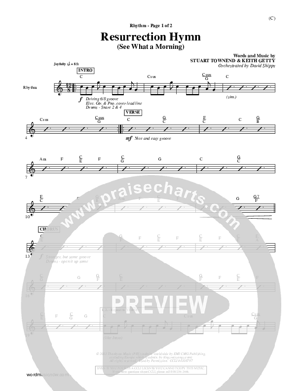 Resurrection Hymn Rhythm Chart (Keith & Kristyn Getty)