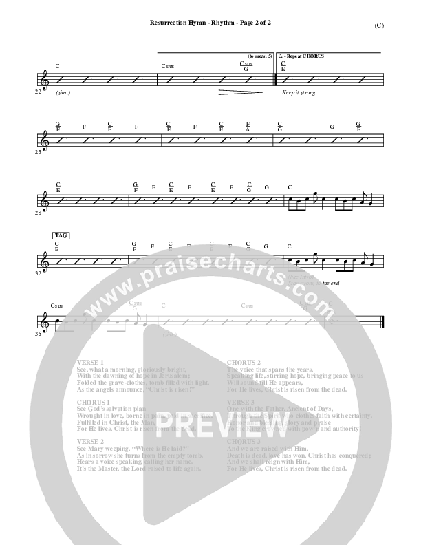 Resurrection Hymn Rhythm Chart (Keith & Kristyn Getty)