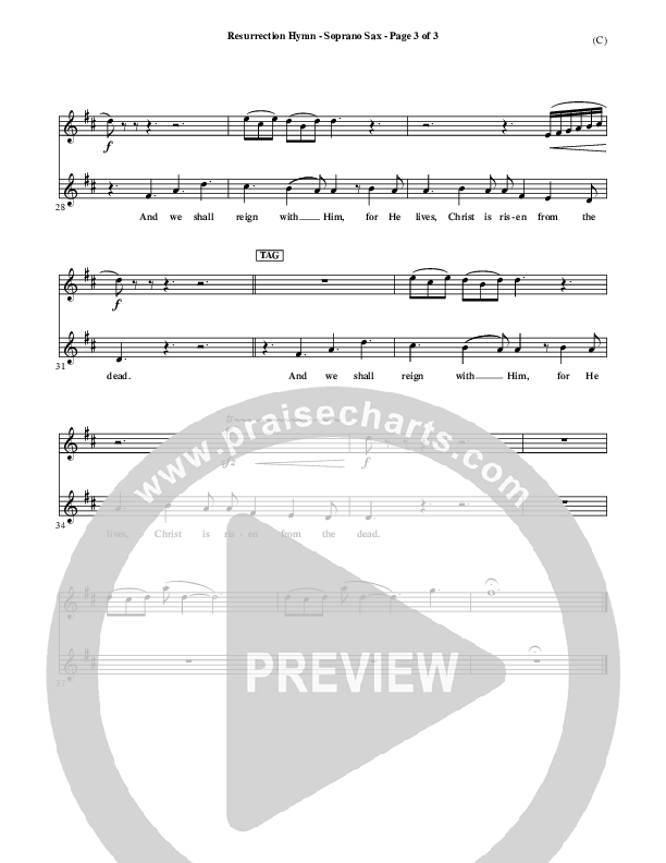 Resurrection Hymn Soprano Sax (Keith & Kristyn Getty)