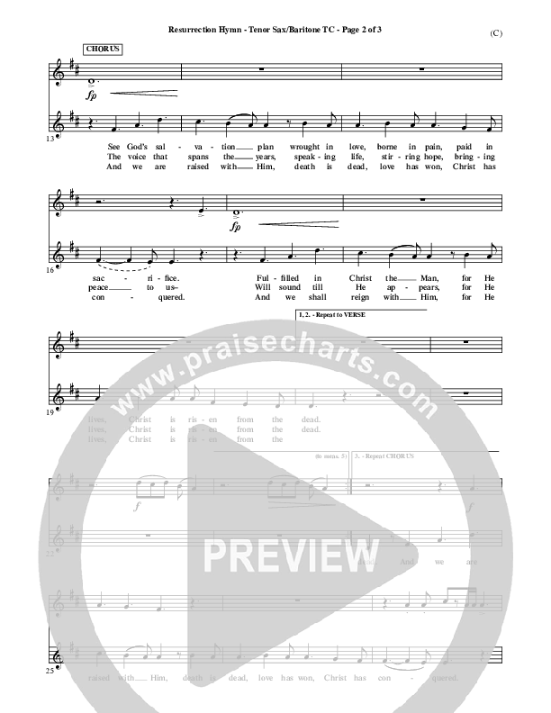Resurrection Hymn Tenor Sax 2 (Keith & Kristyn Getty)