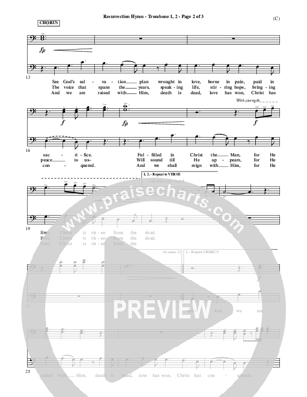 Resurrection Hymn Trombone 1/2 (Keith & Kristyn Getty)