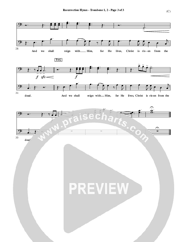 Resurrection Hymn Trombone 1/2 (Keith & Kristyn Getty)