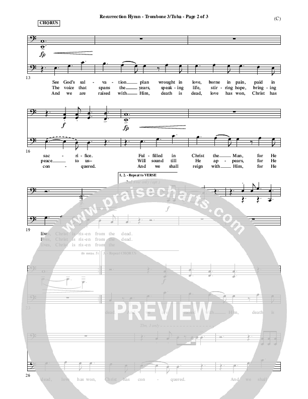 Resurrection Hymn Trombone 3/Tuba (Keith & Kristyn Getty)