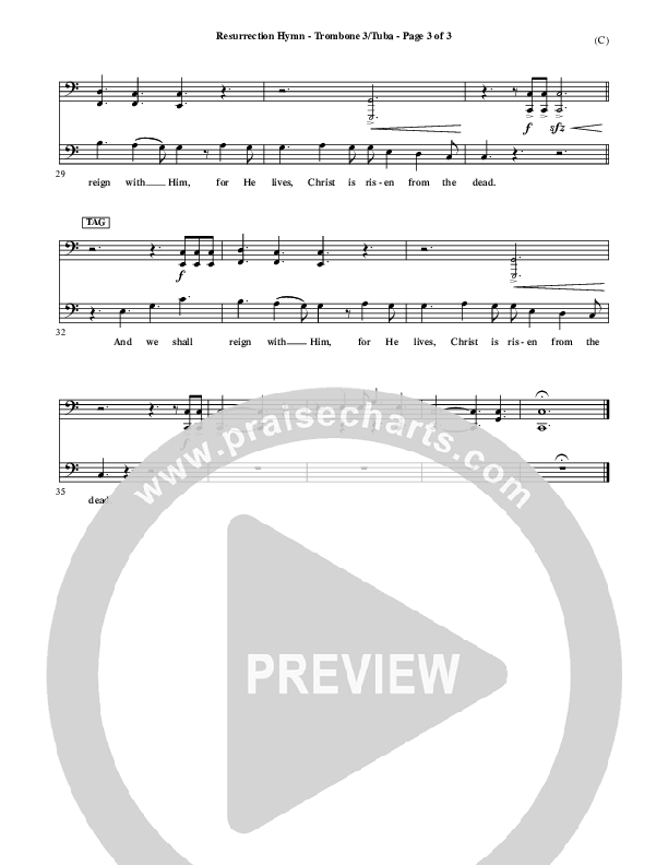 Resurrection Hymn Trombone 3/Tuba (Keith & Kristyn Getty)