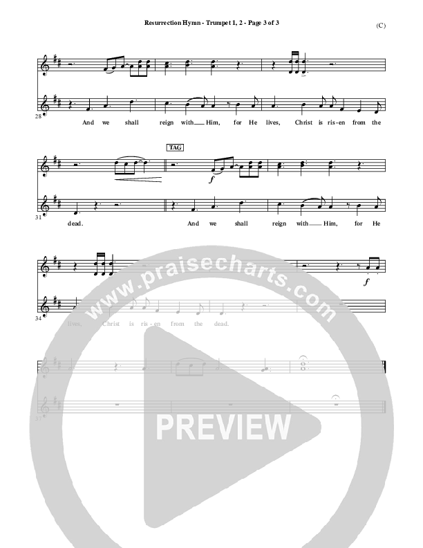 Resurrection Hymn Trumpet 1,2 (Keith & Kristyn Getty)