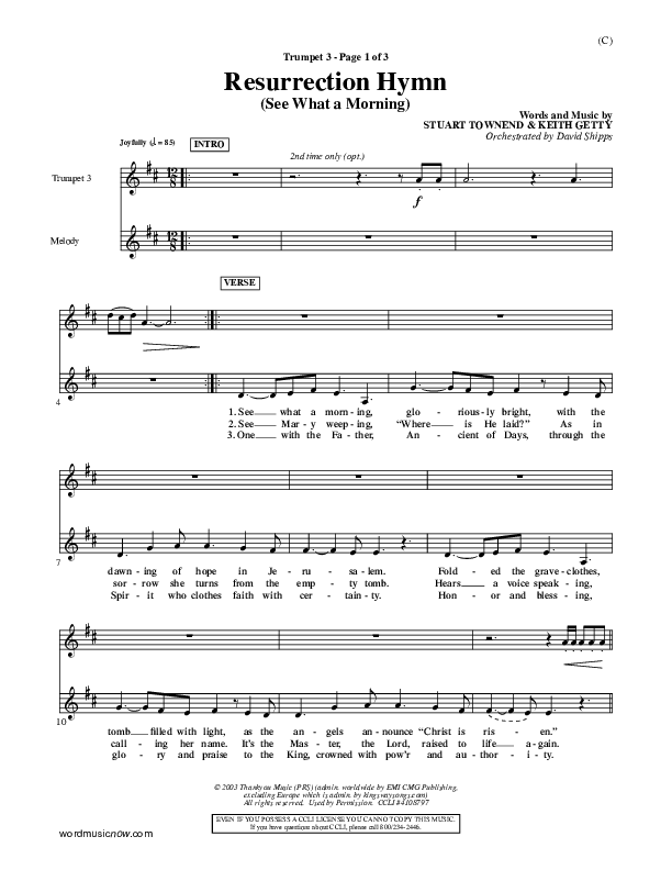 Resurrection Hymn Trumpet 3 (Keith & Kristyn Getty)