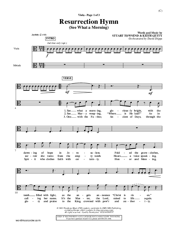 Resurrection Hymn Viola (Keith & Kristyn Getty)