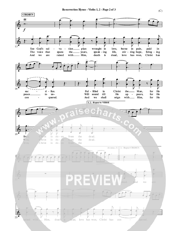 Resurrection Hymn Violin 1/2 (Keith & Kristyn Getty)